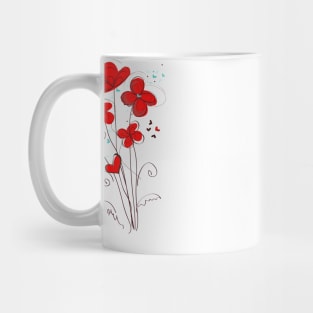 Abstract red flowers Mug